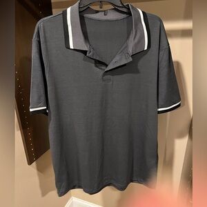NFINITY Gray Polo Shirt with Sporty White Trim